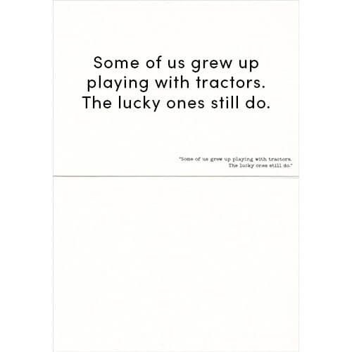 Avanti America Blank Card with Quote - Farmer Riding Tractor