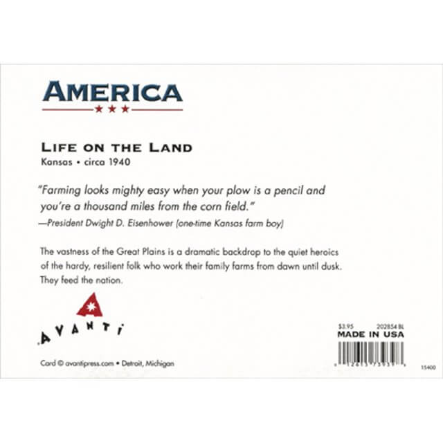 Avanti America Blank Card with Quote - Farmer Riding Tractor