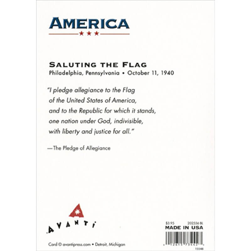 Avanti America Collection Blank Card- Boy & Girl Saluting Flag