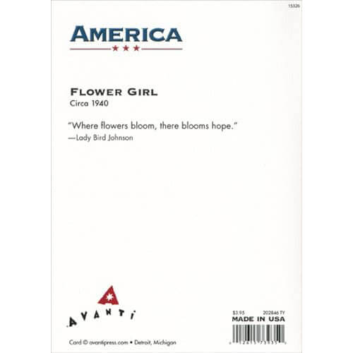 Avanti America Thank You Card - Little Girl with Wildflowers