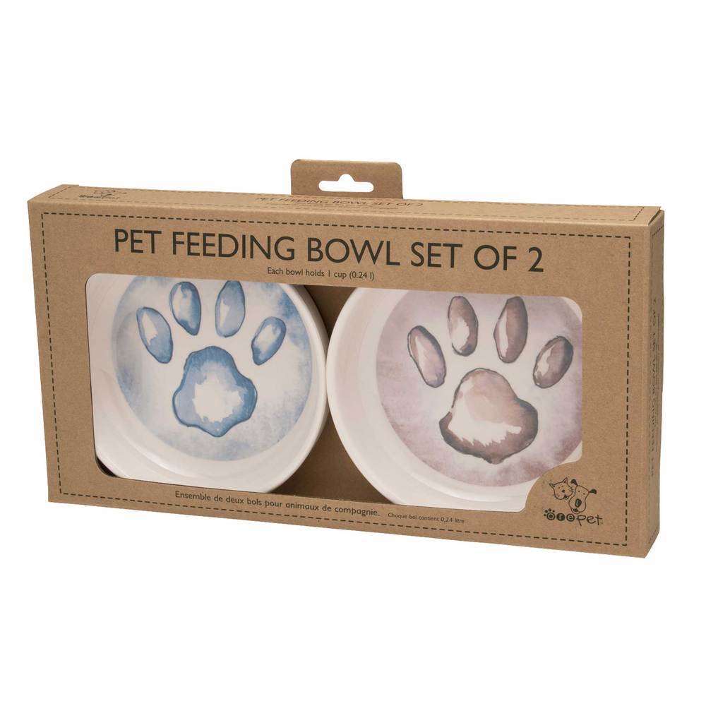 Ore' Pet Watercolor Paws Bowl Gift Set